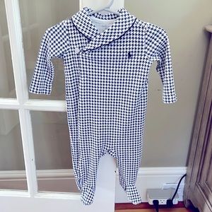 Ralph Lauren navy baby footie. Size 6M